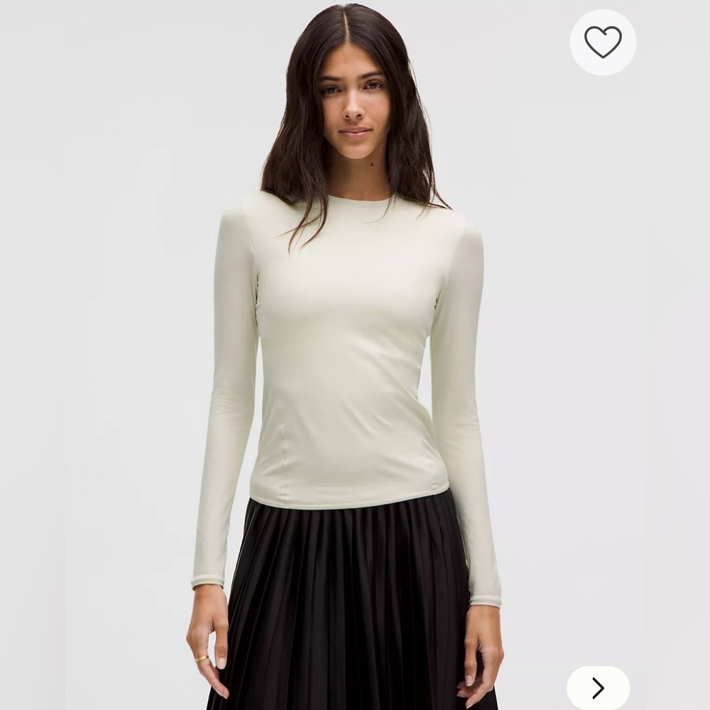 🆕 Lululemon Wundermost Ultra-Soft Nulu Crewneck Long-Sleeve Shirt, Bone White XL